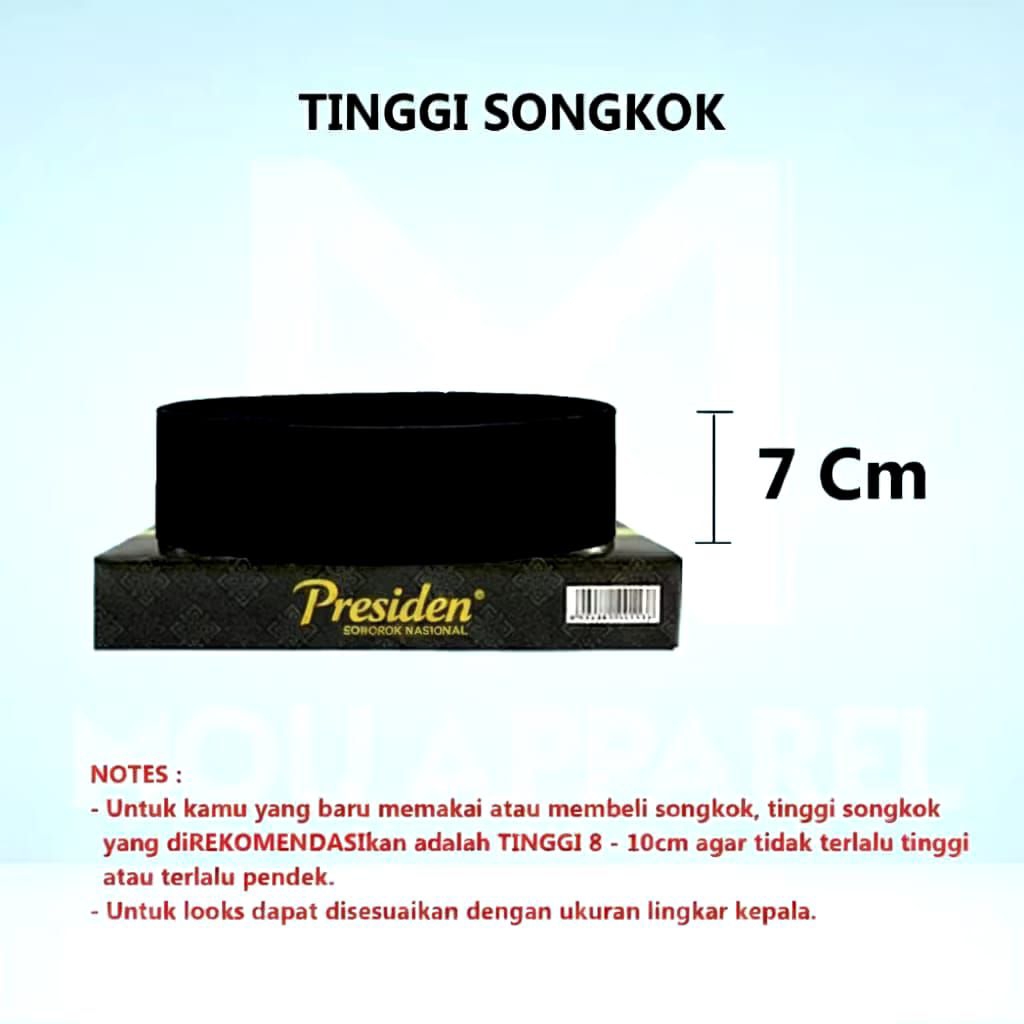 PECI SONGKOK HITAM PENDEK PECI CAK LONTONG TINGGI 7-8-9 ANAK DAN DEWASA