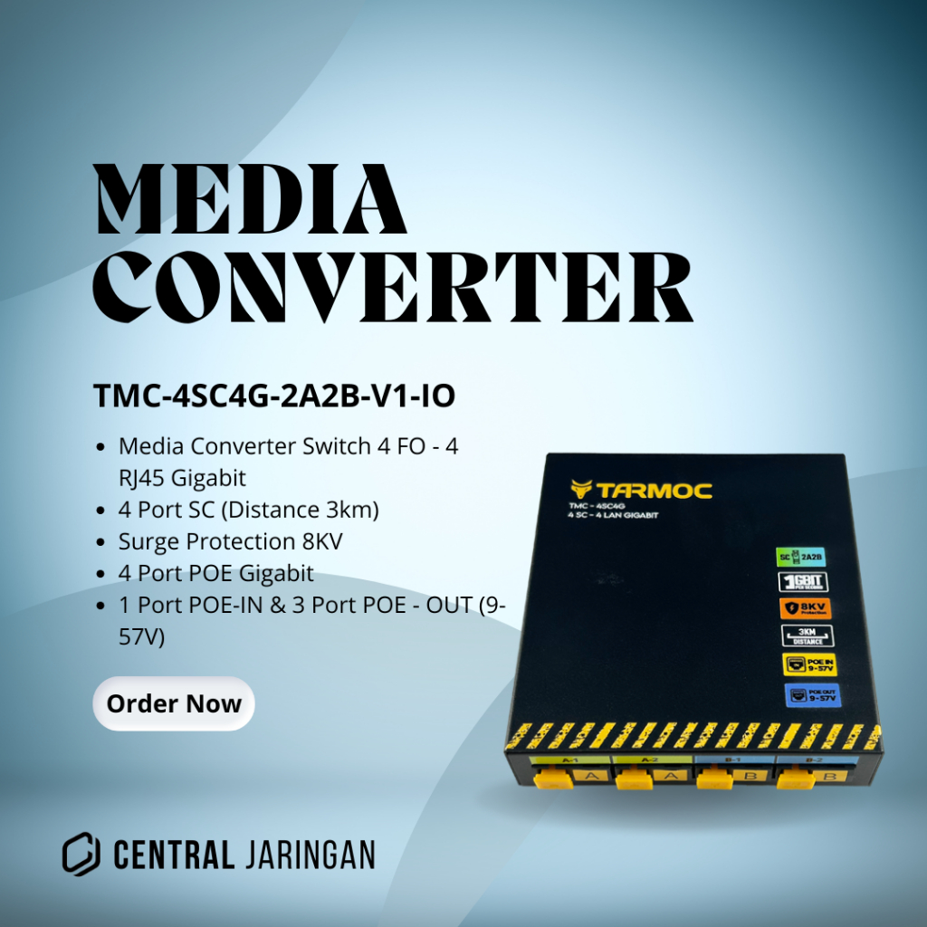 Tarmoc TMC-4SC4G-2A2B-V1-IO | Media Converter 4 FO 4 LAN / 4FO 4LAN 4SC 4LAN 4 SC 4 LAN Gigabit POE 