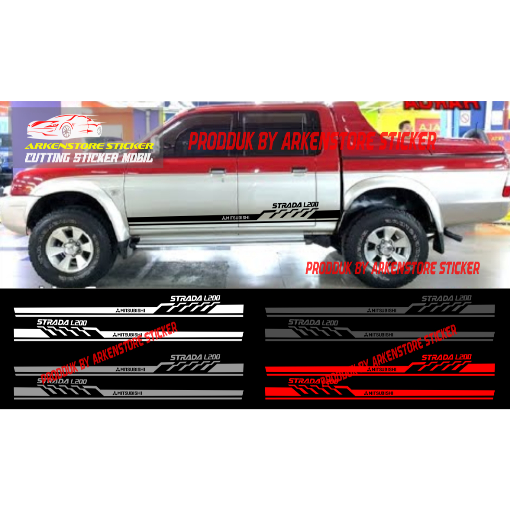 Promo sticker mobil strada l200 cutting sticker stiker mobil mitsubishi strada l200 stiker strada l2
