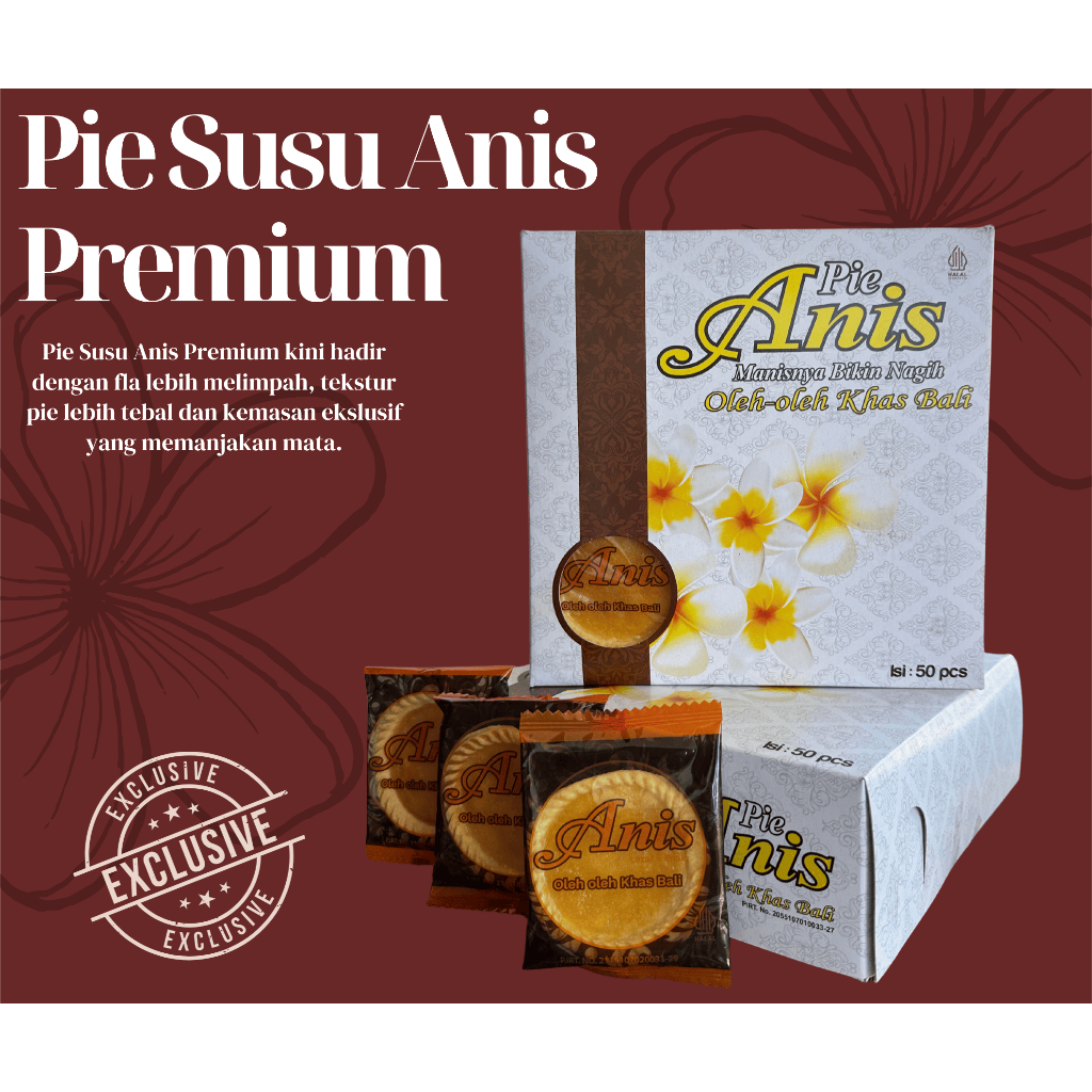 Pie Susu Anis Premium / Lebih Tebal / Fla Lebih Melimpah / Oleh-oleh Khas Bali / Camilan Ekslusif