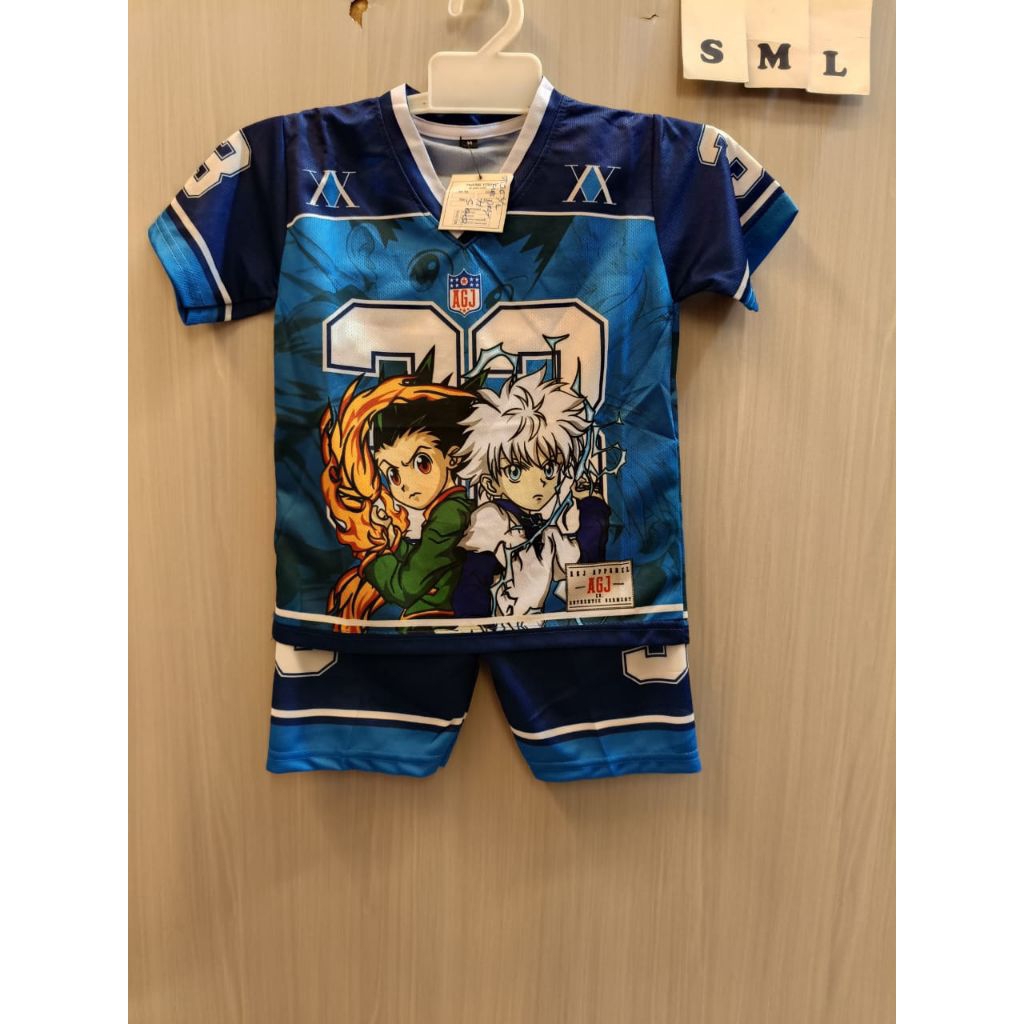 Setelan Anak Usia 3-9 Tahun Jersey Rugby Hockey Baseball Streetwear Gambar Demon Slayer