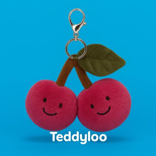 Fabulous Fruit Cherry Bag Charm Jellycat Soft Plush Toy Boneka Ceri Original Keychain Gift Gantungan