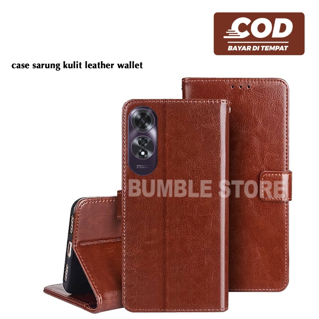 Softcase Case Flip Cover Kulit Sarung Buku Oppo A60 4G Oppo A71 Oppo A74 5G Oppo A76 Oppo A96 Oppo A