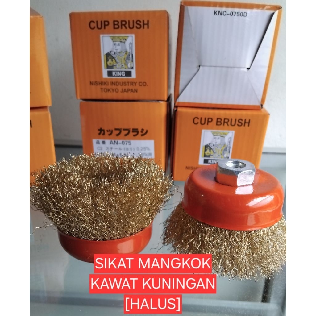 CUP BRUSH / SIKAT MANGKOK KAWAT KUNINGAN HALUS 3INCH KING | Sikat Mangkok 3" King Kuningan