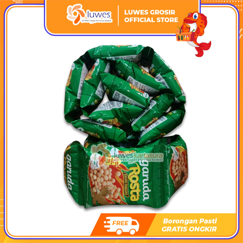 [GROSIR] Garuda Rosta Kacang Panggang Snack Kacang Renceng Isi 20 pcs Cemilan Murah