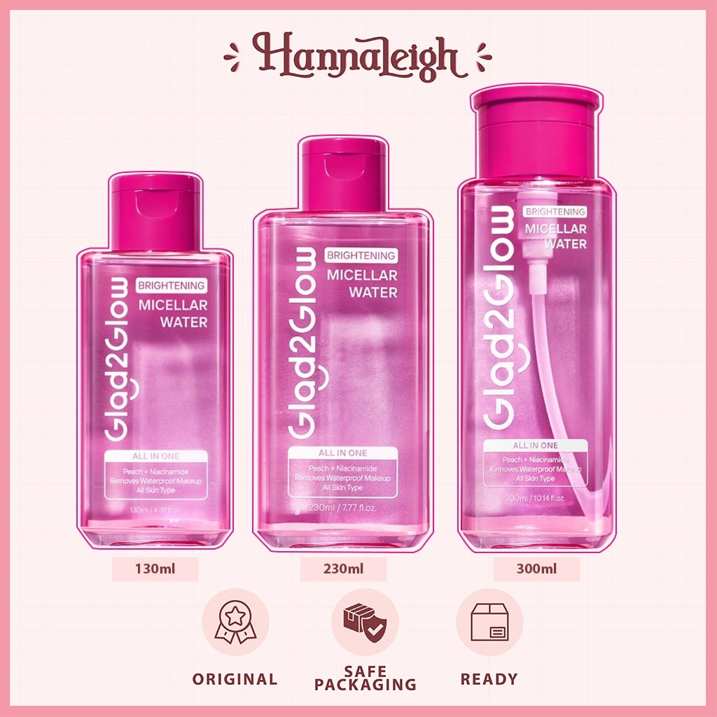 GLAD2GLOW - G2G Micellar Water Brightening 130ml, 230ml dan 300ml