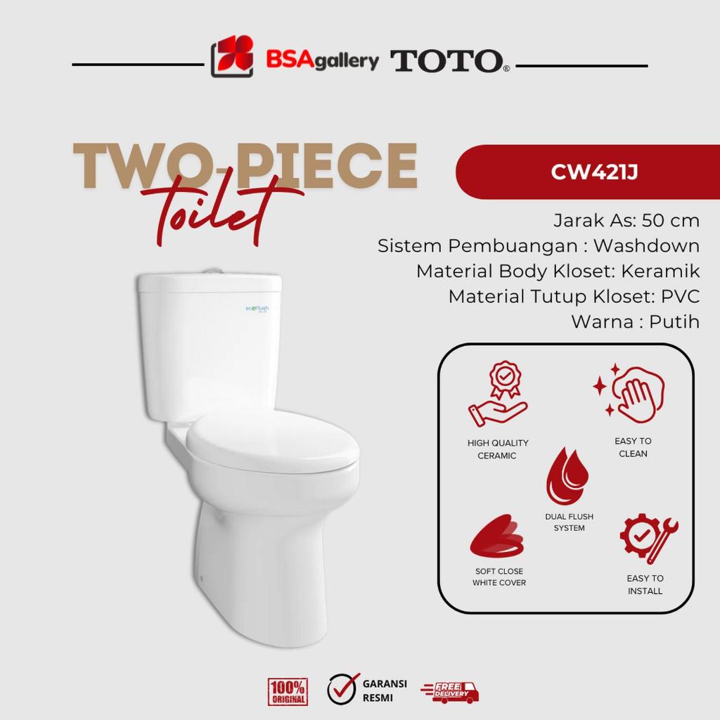 KLOSET DUDUK TOTO CW421J ORIGINAL / KLOSET TOTO TWO PIECE