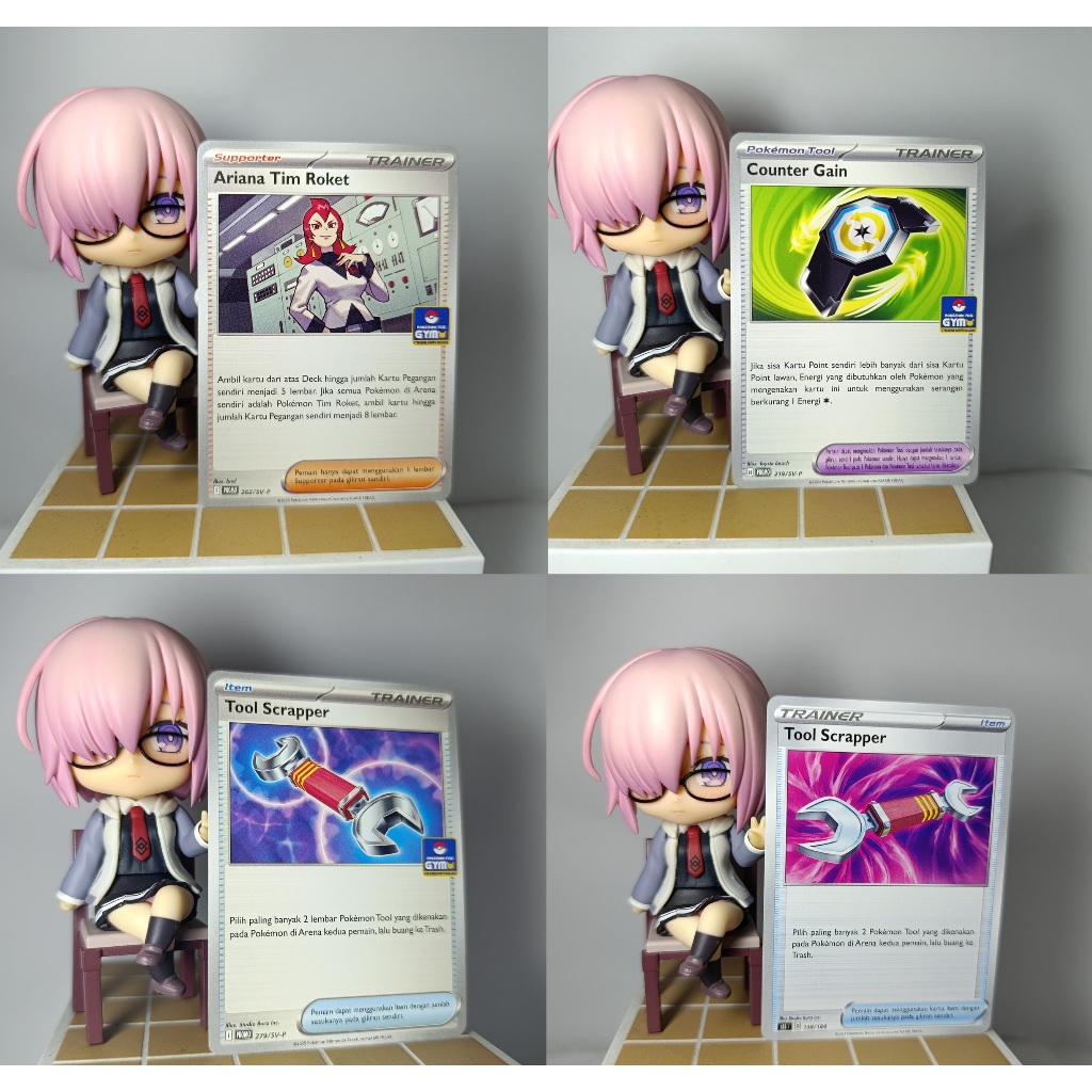 ORI Kartu Pokemon Gym Limited Ariana Tim Roket Counter Gain Tool Scrapper Gym dan Print Lama Indo ID