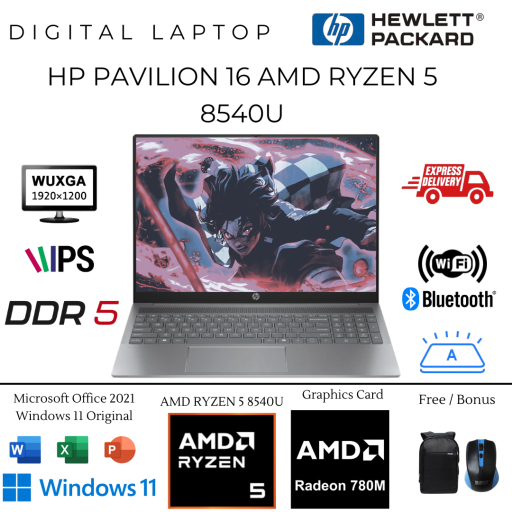 Laptop HP Pavilion 15 Intel Core i5 1335U | HP Pavilion 16 AMD RYZEN 5 RAM 16GB SSD 512GB Full HD IP