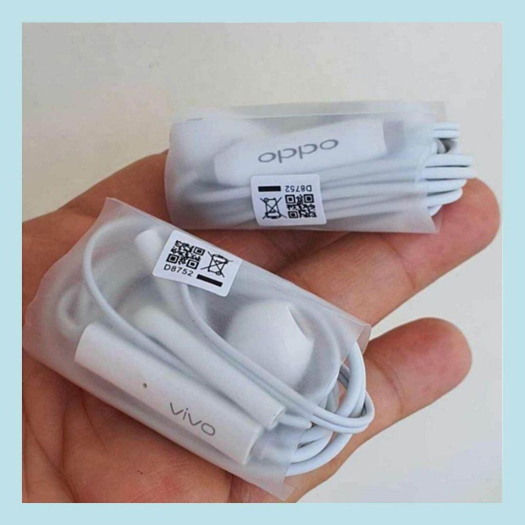 Headset Copotan Oppo & Vivo Earphone Kabel Mic | Cocok untuk HP, Laptop & PC | Suara Super Jernih