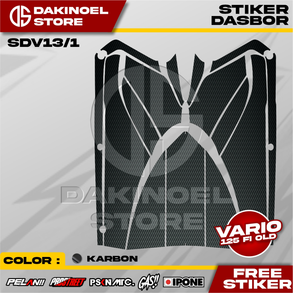 STRIPING STIKER TANKPAD DASBOR DEPAN VARIO KZR 125 OLD TAHUN 2013 || MOTIF KARBON KEVLAR DOFF MURAH