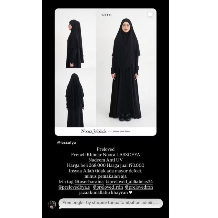 Preloved FK Noora LASSOFYA & FK Classic AQSA MODESTWEAR