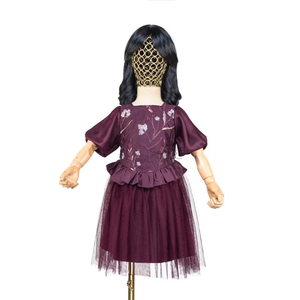 SAOIRSE'S Calista Dress - [COD] Gaun Pesta Anak Mewah 1-8 Tahun Brukat Bunga Kekinian Premium Natal