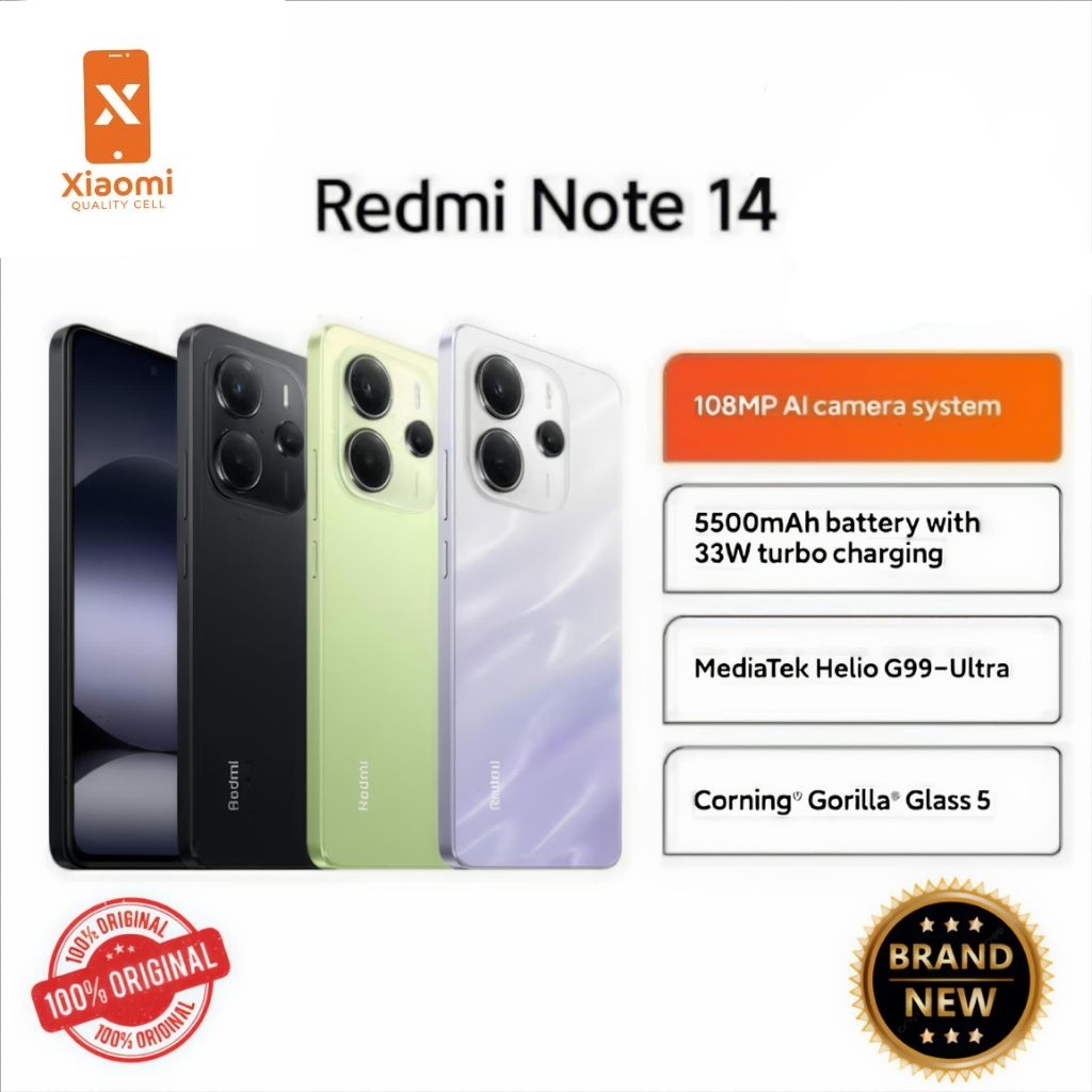 Xiaomi Redmi Note 14 Ram [8/128] GB Baru 100% Original
