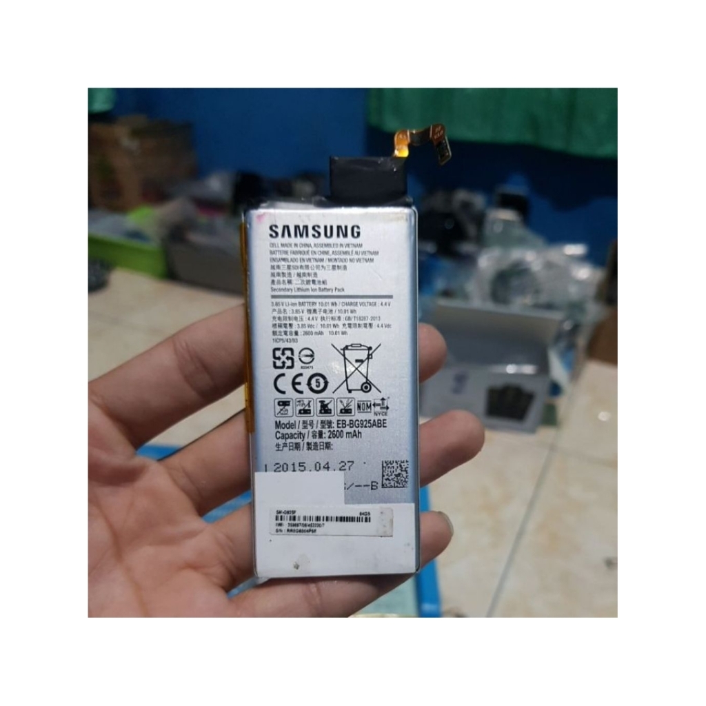 BATERAY BATERAI BATRE SAMSUNG GALAXY S6 EDGE MODEL EB-BG925ABE FUNGSI NORMAL ORIGINAL COPOTAN