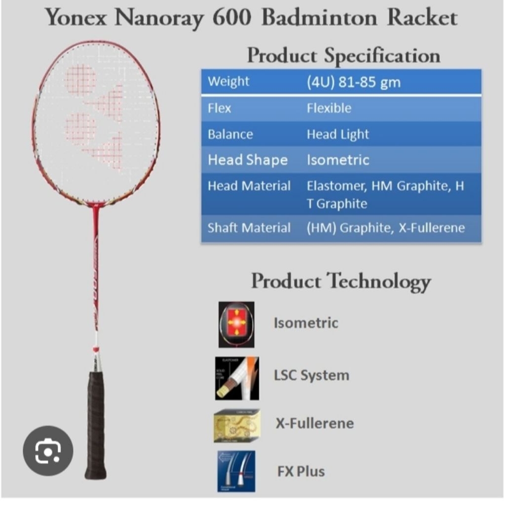 YONEX NANORAY 600 FX+ ORIGINAL JAPAN