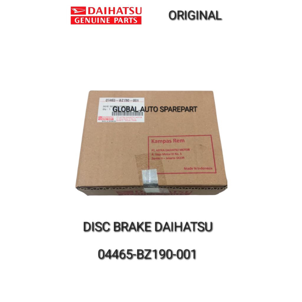 PAD KIT,DISC BRAKE DAIHATSU TERIOS PART NUMBER 04465-BZ190-001 ORIGINAL