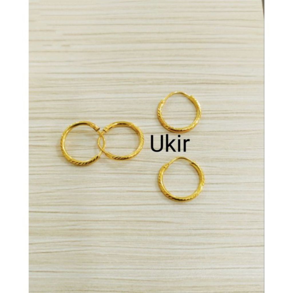 ANTING BULAT ANTING GIPSI 0.5 GRAM PERAK 925 LAPIS EMAS