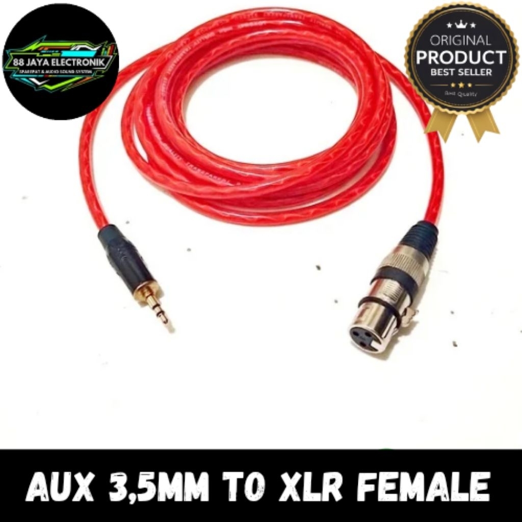 Kabel jack 3,5 mm to xlr female / kabel jack mini stereo to xlr female 50cm-5meter