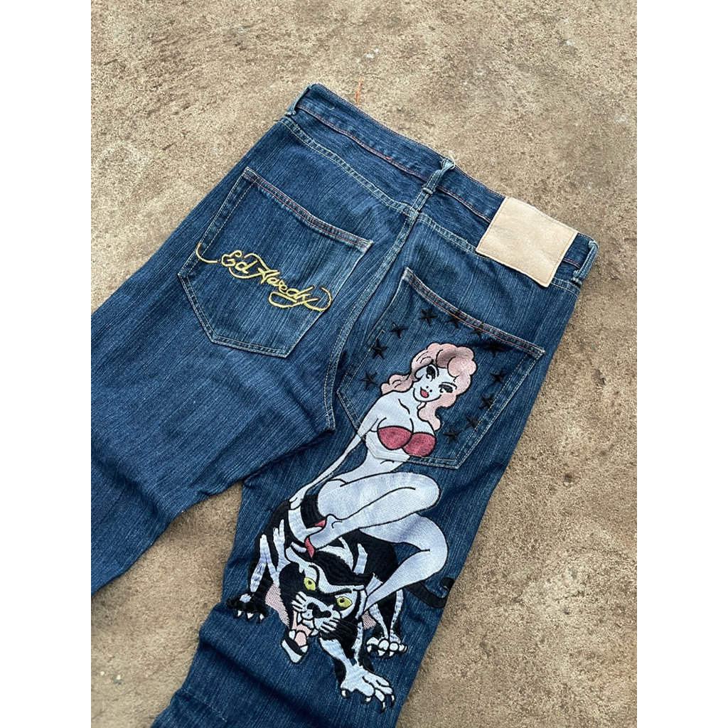 Y2K VINTAGE ED HARDY JEANS BORDIR