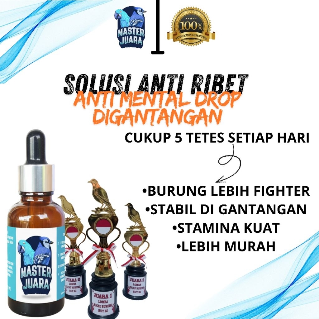 VITAMIN BURUNG ORIGINAL MASTER JUARA ( NAGATA JUARA )- PENAMBAH STAMINA ANTI STRESS ANTI SERAK ANTI 