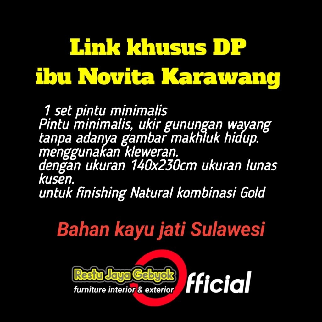 pintu gebyok motif gunungan wayang