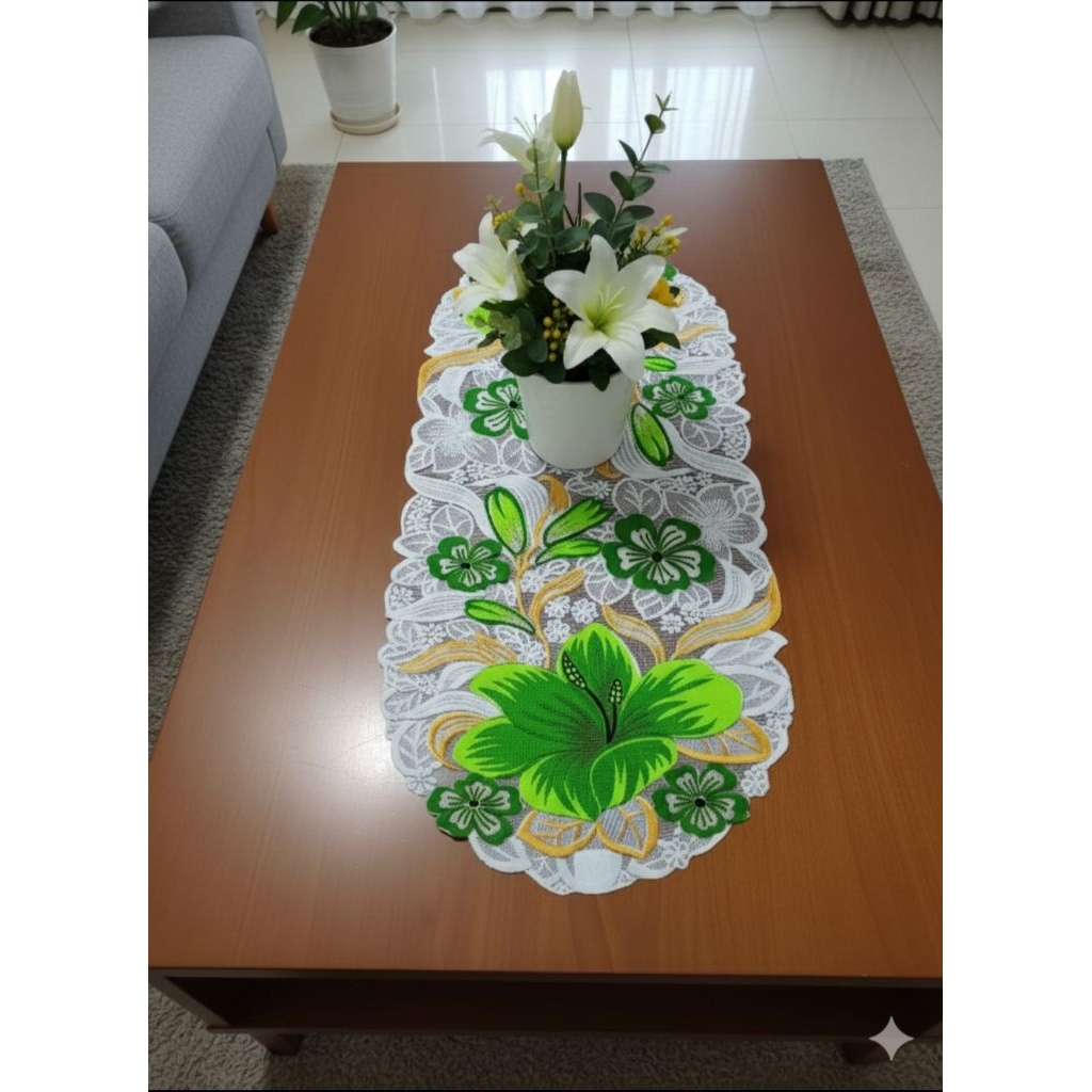 TAPLAK MEJA OVAL /TAPLAK MEJA RUANG TAMU ELEGAN DAN MEWAH