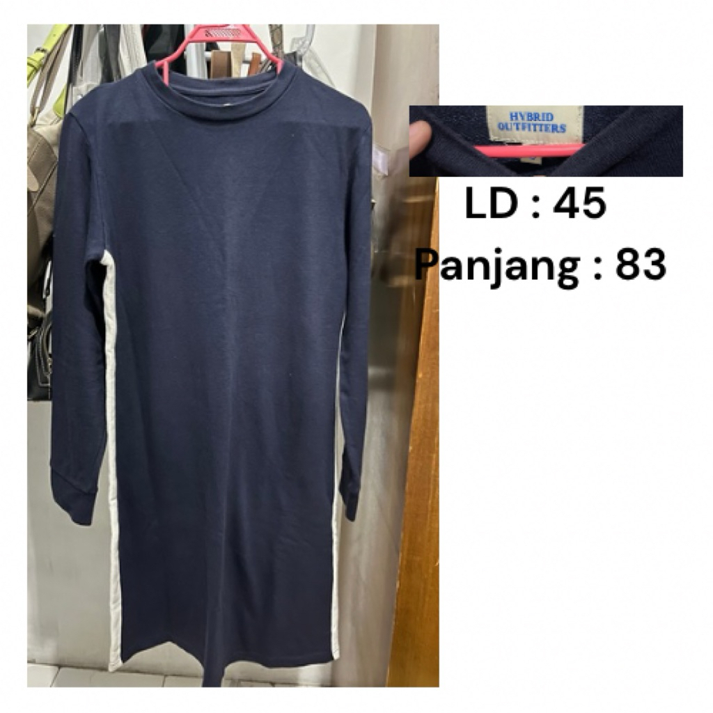 Preloved ! Tunik Kaos Tunik Biru Blus Biru