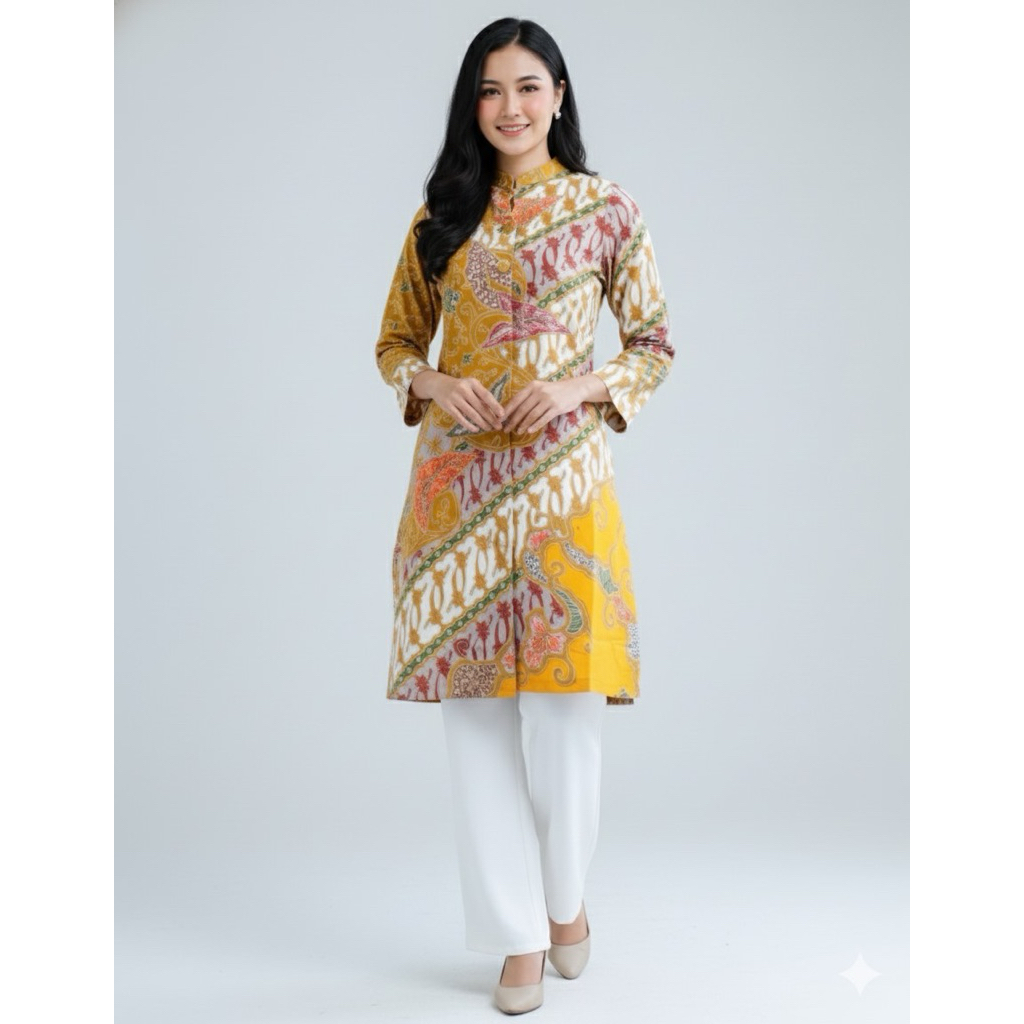 Tunik Batik Tulis Kombinasi Premium – Lapis Trikot, Nyaman & Elegan