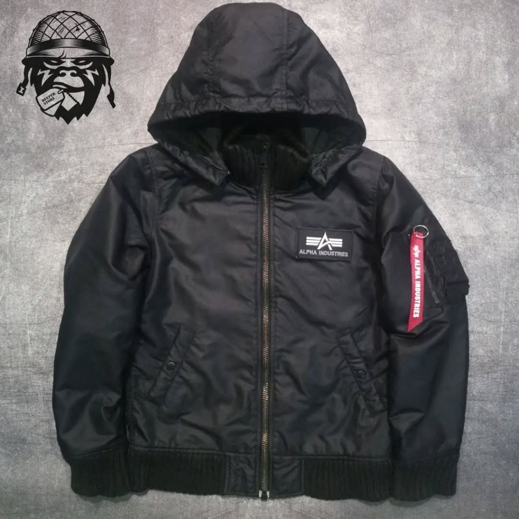 Alpha IndustriesHooded Ribbed Full Zip Jacket / bomber Ma-1 jacket military