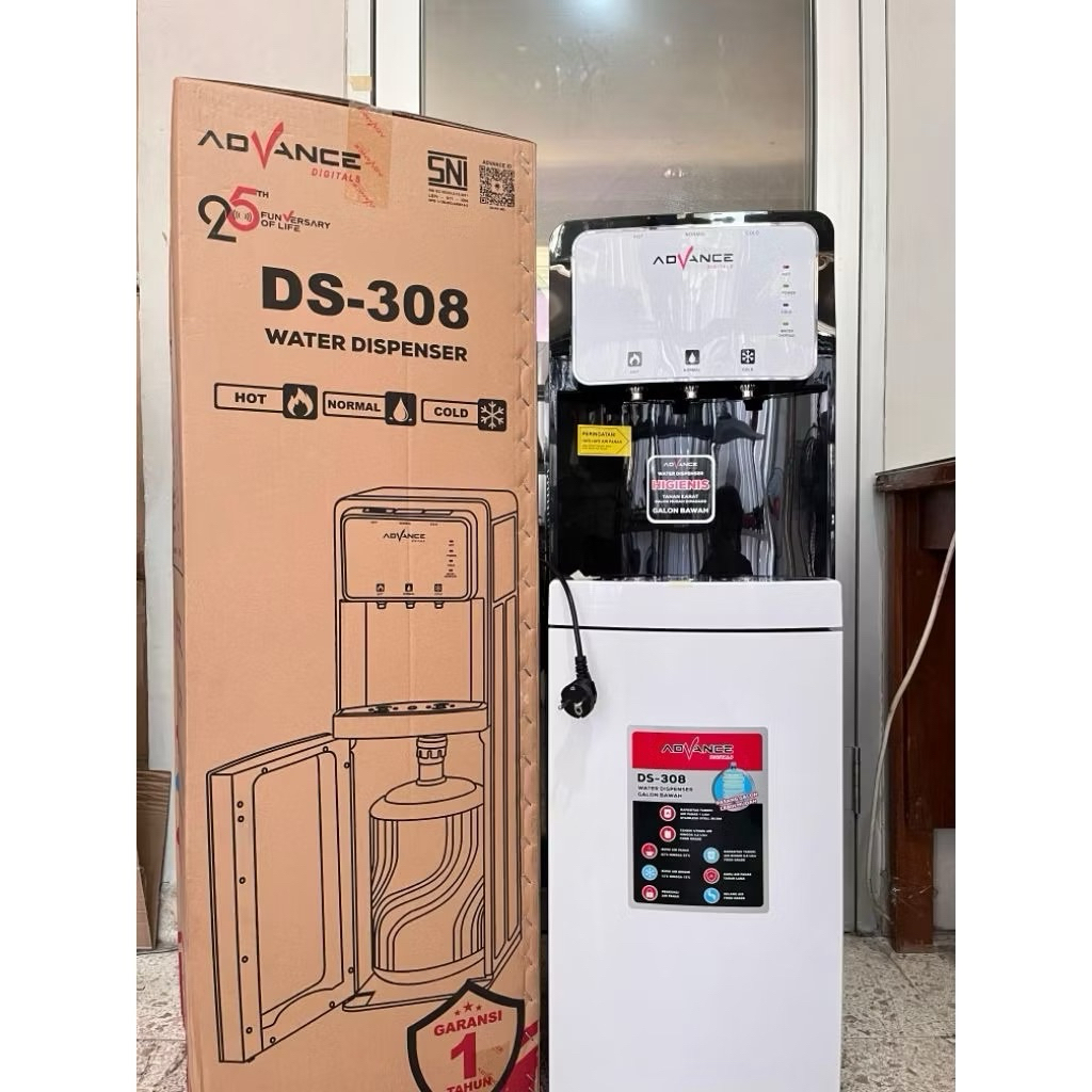 Dispenser Advance DS-308 GALON BAWAH 3 kran air panas, dingin, netral