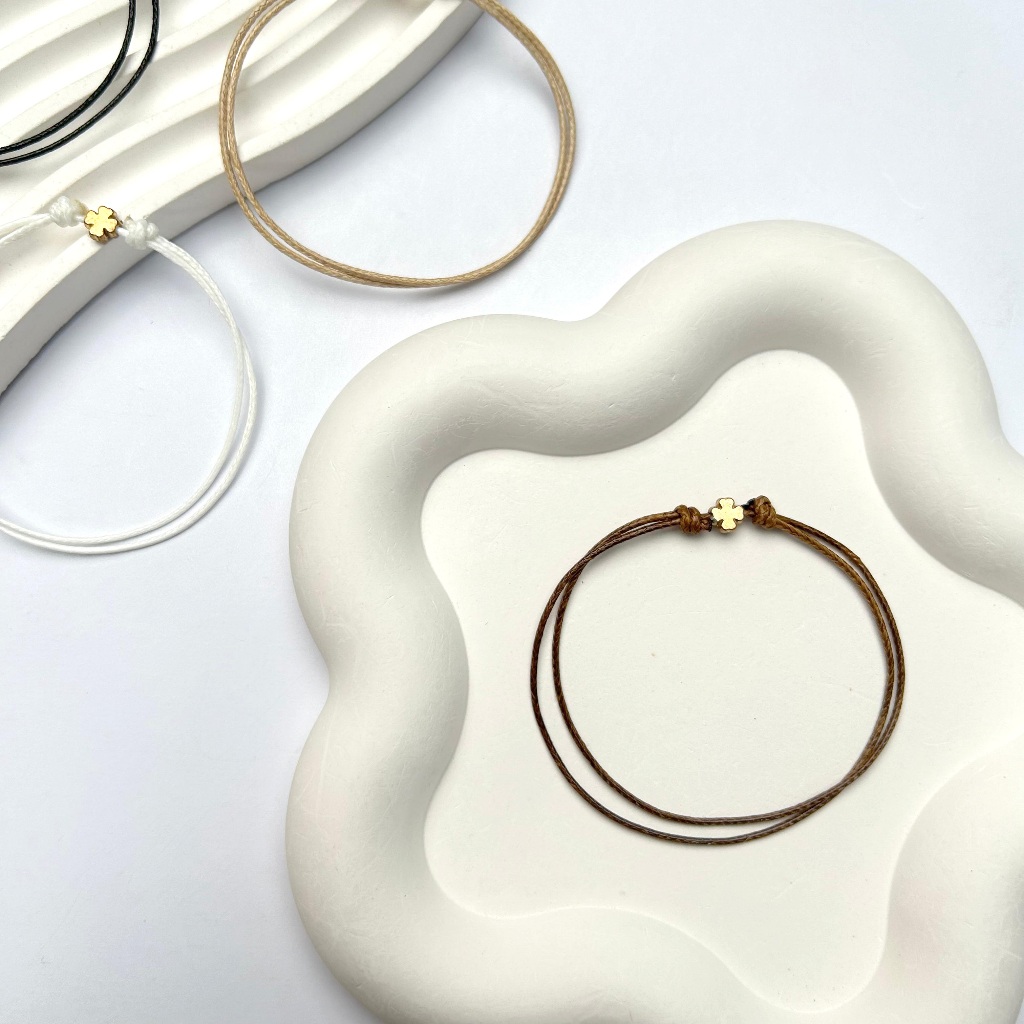 Gelang Mawar Polos Tali Korea Pria Wanita Anak Gelang Kulit Korea Anyam Dewasa