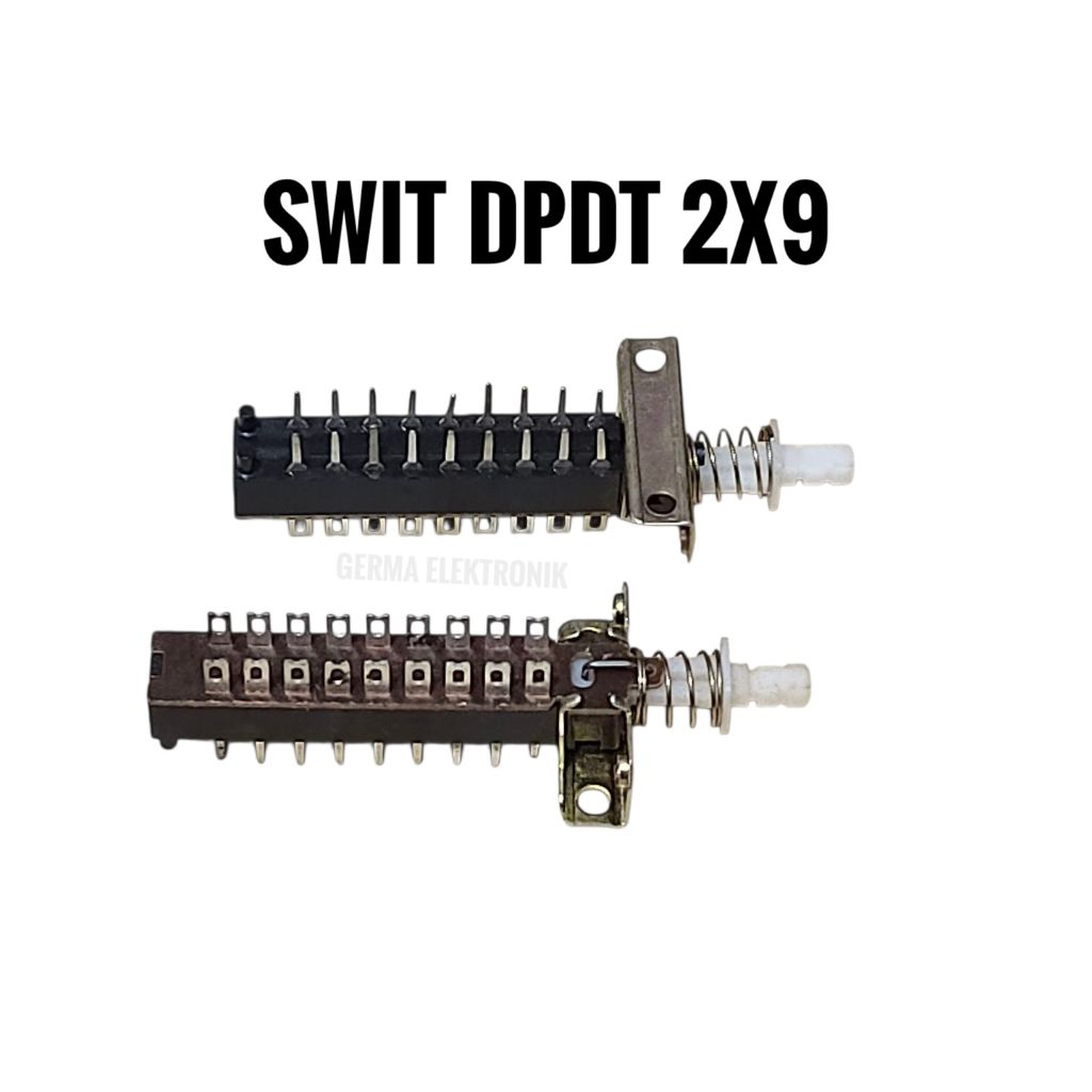 Swit Saklar DPDT 2x9 18pin kaki