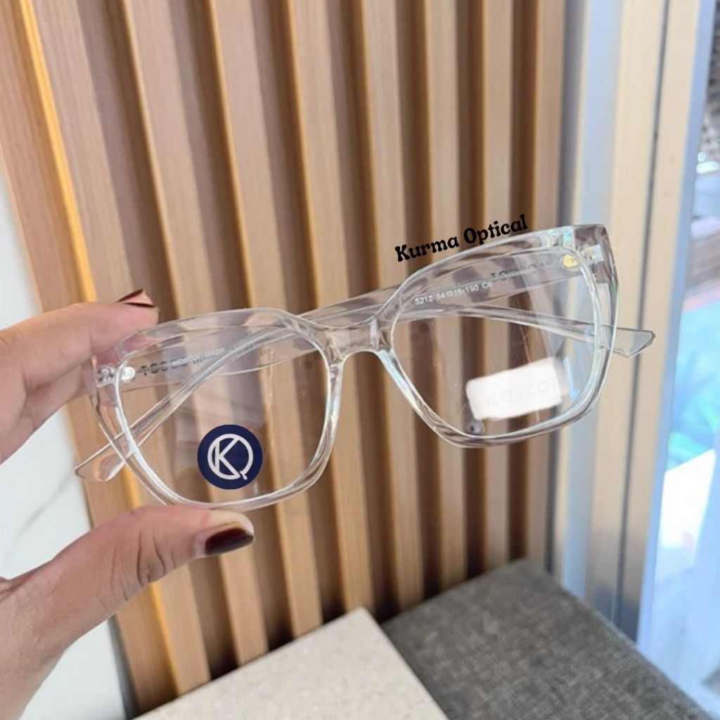 KURMA OPTICAL New Frame 5212 Kacamata Skena Wanita Cat eye Paket Lensa Photocromic Normal Minus