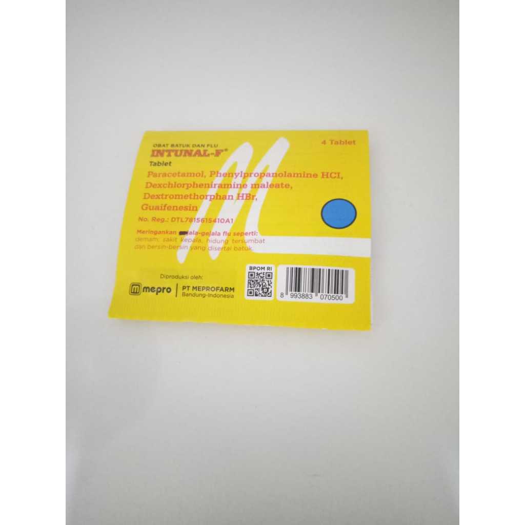 Intunal - f amplop 4 tablet | batuk pilek demam