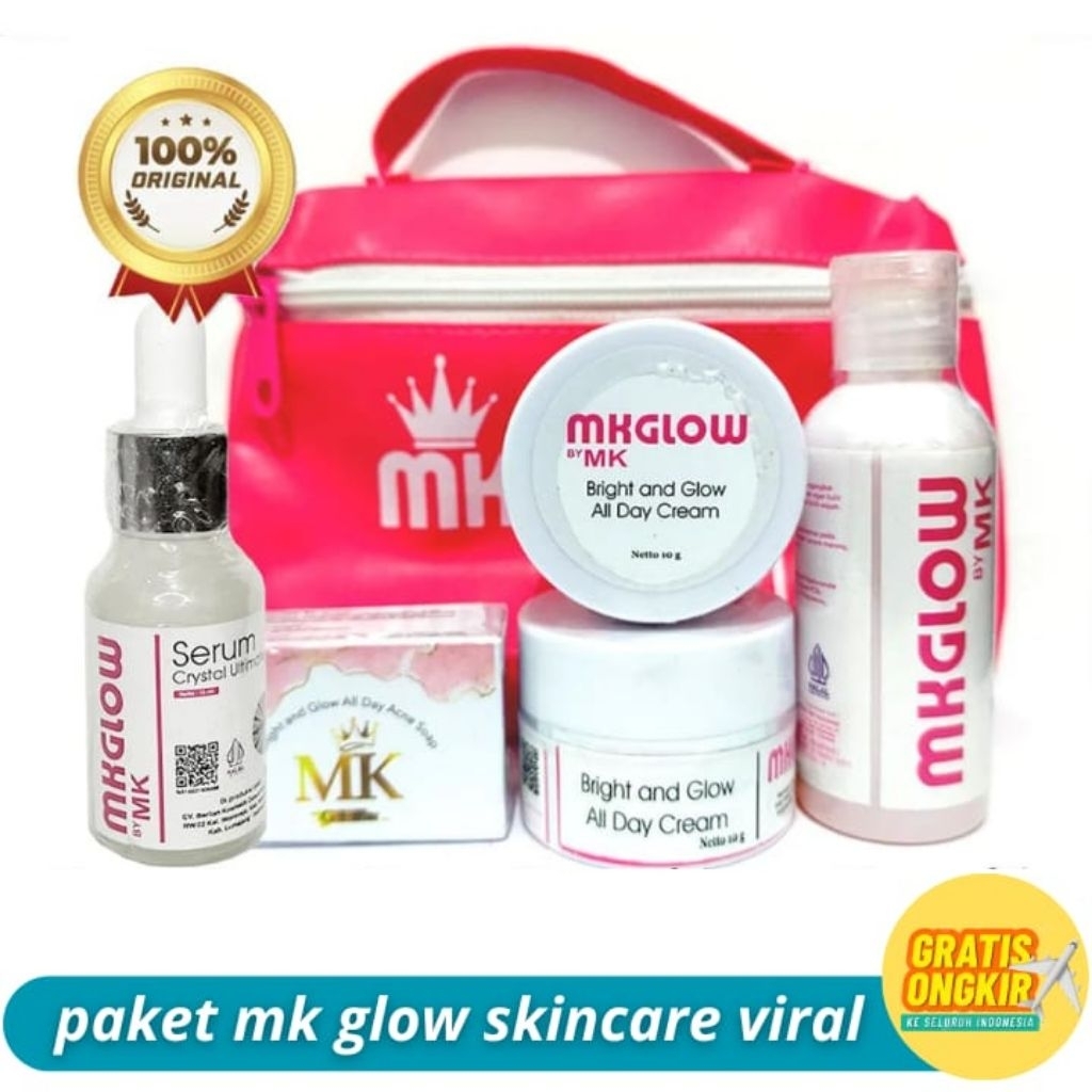 Mk Glow 4in1 Scincare Original (BPOM) |MK GLOW BPOM Aman 100% ORI | Cream Glowing Scincare