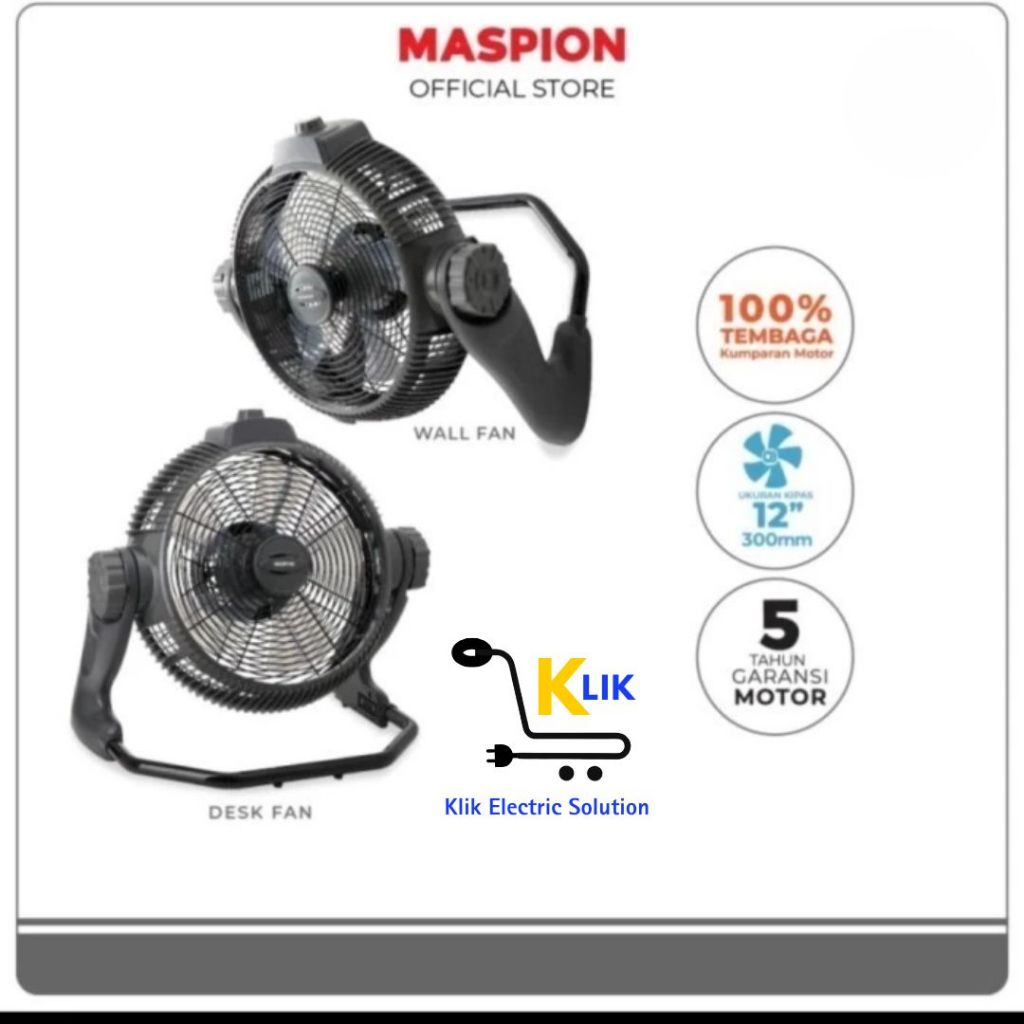 K.E.S - Kipas Power Fan MASPION PW-3005D 12inch Tornado PW 3005 D