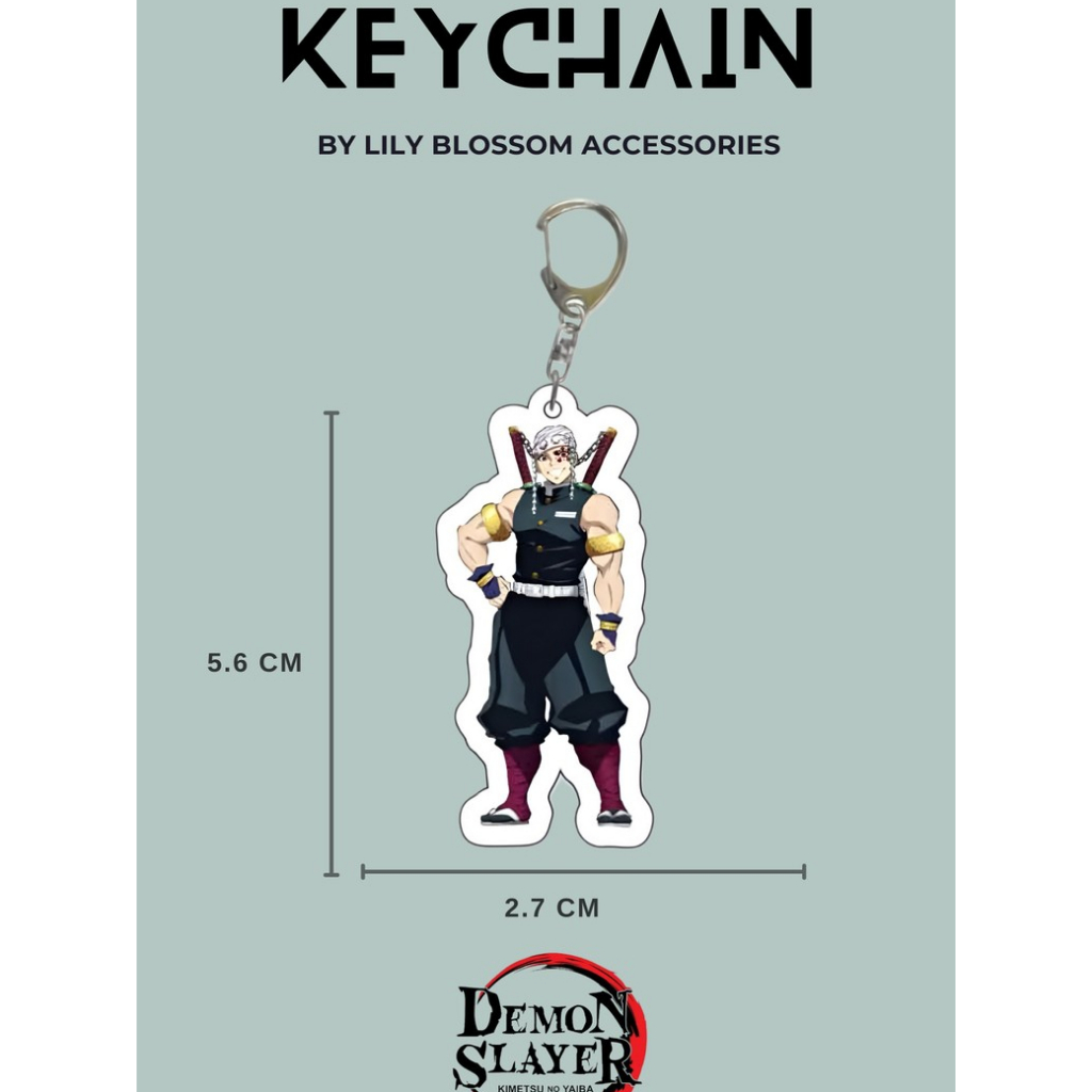 KEYCHAIN AKRILIK ANIME DEMON SLAYER KIMETSU NO YAIBA HANAFUDA KATANA TANJIRO NEZUKO GYOMEI TENGEN RE