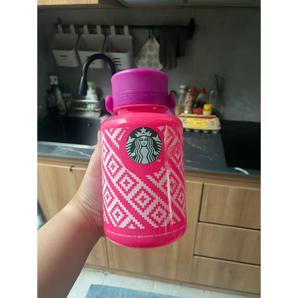 Tumbler Starbucks 1 Liter Colorfull Waves Pink Purple (Preloved)