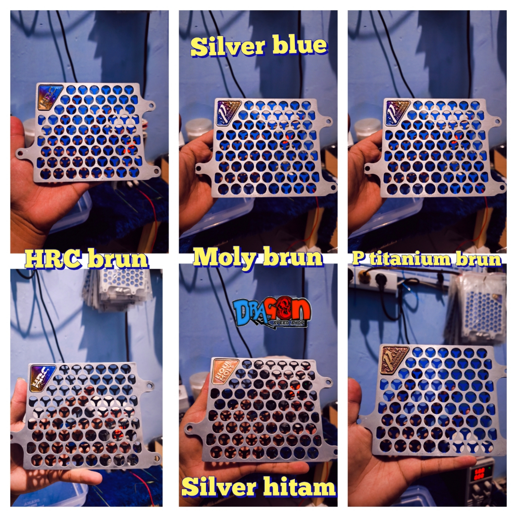 Cover radiator alumunium emblem titanium vario pcx adv 125 150 original vietnam