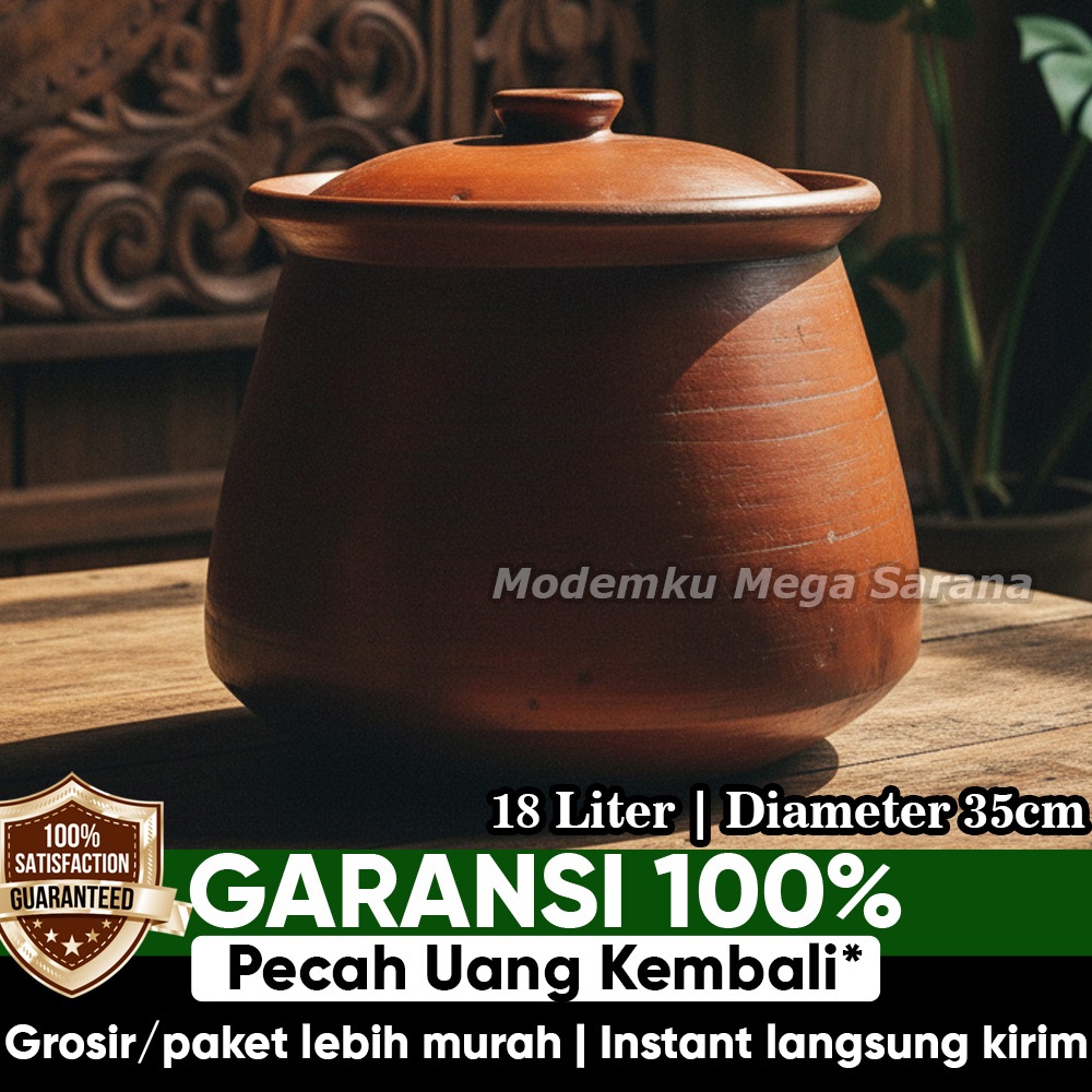 Kuali Besar Jumbo Tanah Liat Gerabah Kuwali Kwali Periuk Belanga Dandang Alat Masak Memasak Gulai So