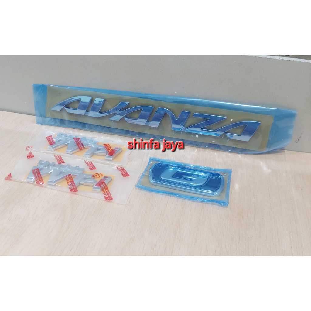 Emblem Tulisan Set Avanza G Biru Dual VVT-i 2016-2019