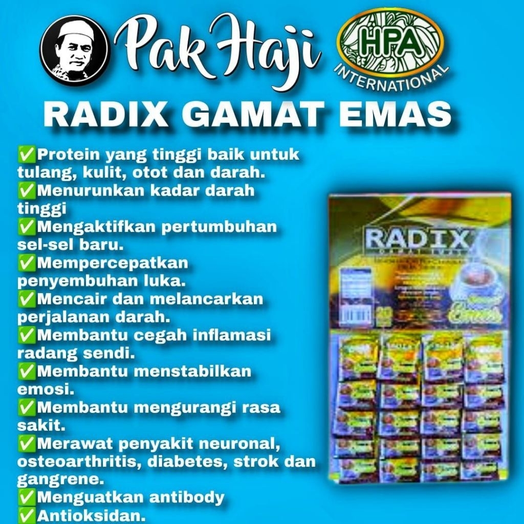 RADIX GAMAT EMAS KOPI PRA CAMPURAN KEMASAN PAPAN ISI 20 SACHET ORIGINAL ASLI DARI HPA MALAYSIA