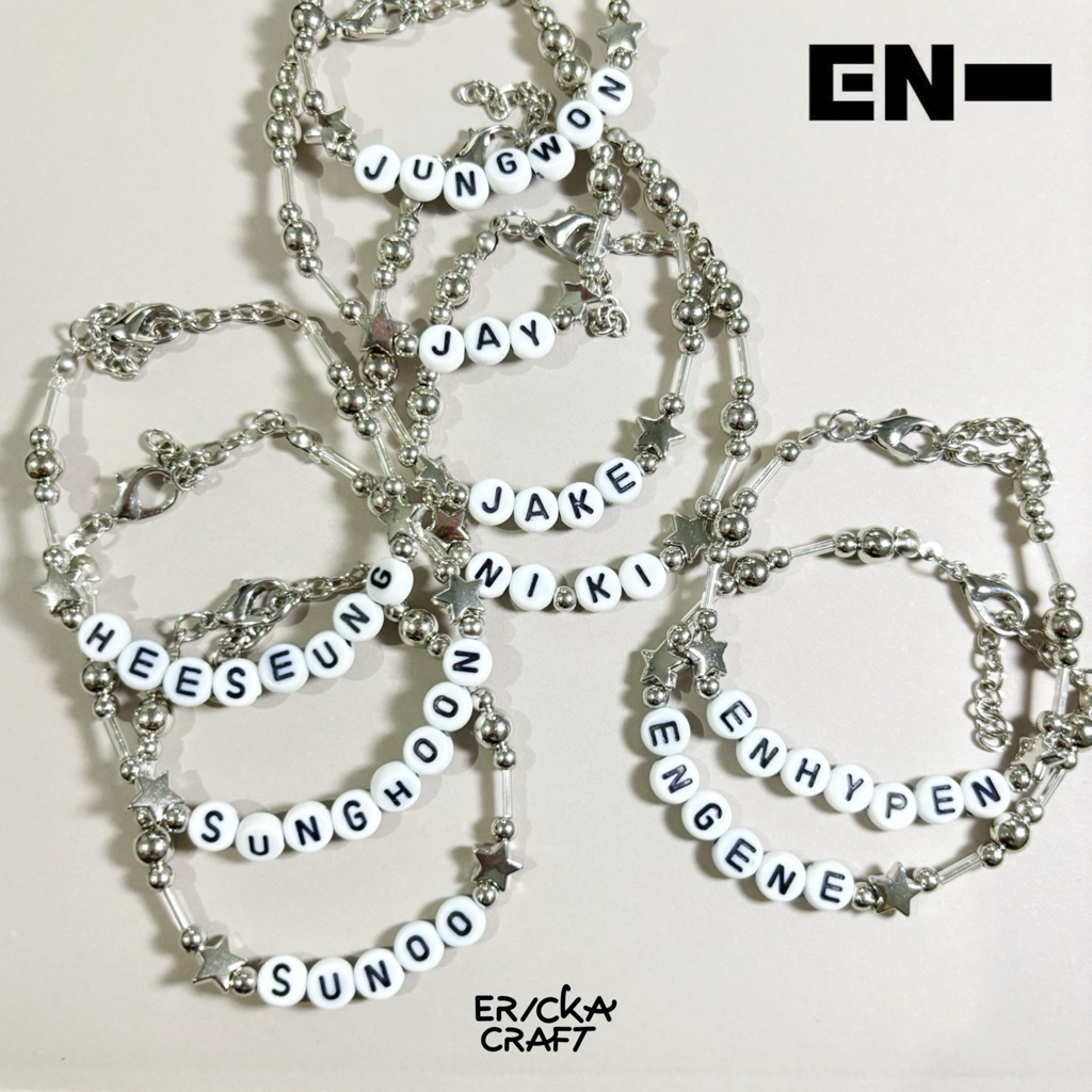 GELANG SILVER KPOP ENHYPEN ENGENE JUNGWON JAY JAKE NI-KI HEESEUNG SUNGHOON SUNOO BEADS BRACELET BY E