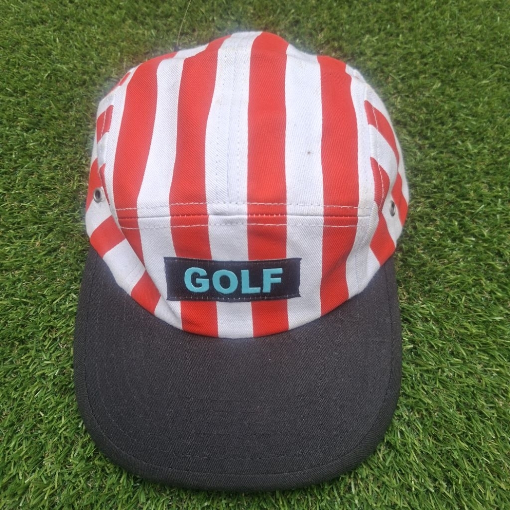 Golf wang red flognaw striped camp hat ,Golf wang caps