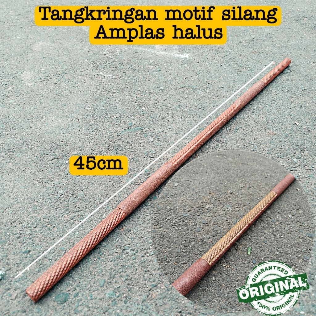 Tangkringan burung kenari motif silang mesin Amplas halus Panjang 45cm Diameter 12mm
