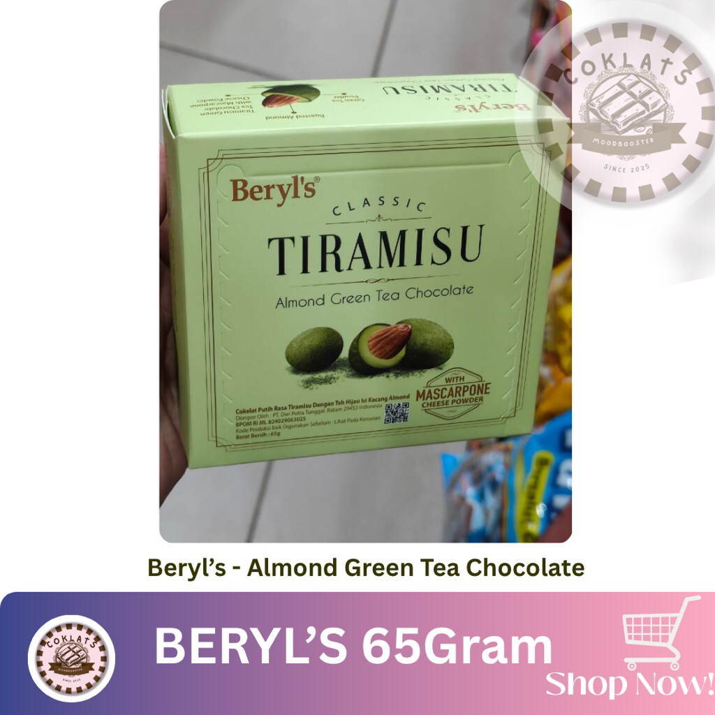 Coklat Beryls | Beryls Tiramisu Almond Chocolate/ Beryls 65 gram