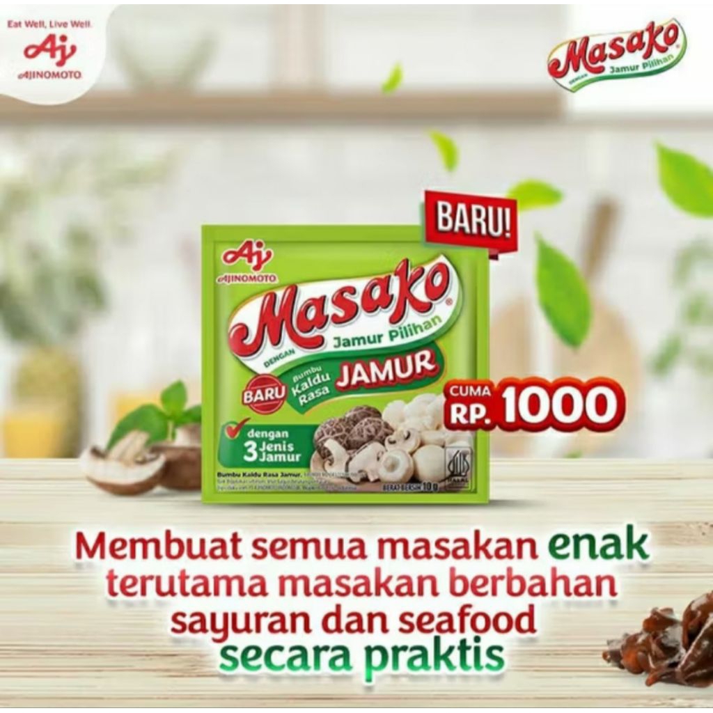 Masako kaldu jamur renteng isi 12 sachet