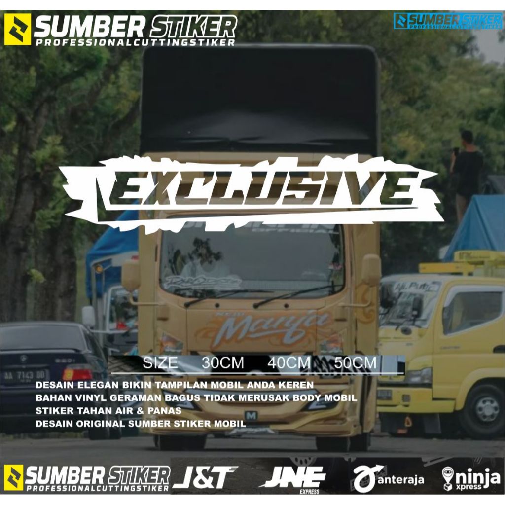 Stiker Mobil Variasi Kaca Bodi Samping Kata Kata Truk Canter Pick Up granmax L300 Keren Tulisan excl