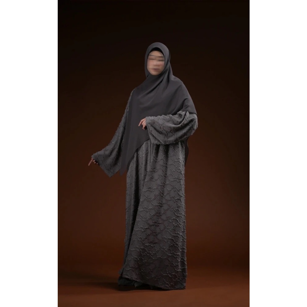 NEHHAT MODEST - Nehhat Lulu Honey Comb Abaya - Slate Grey